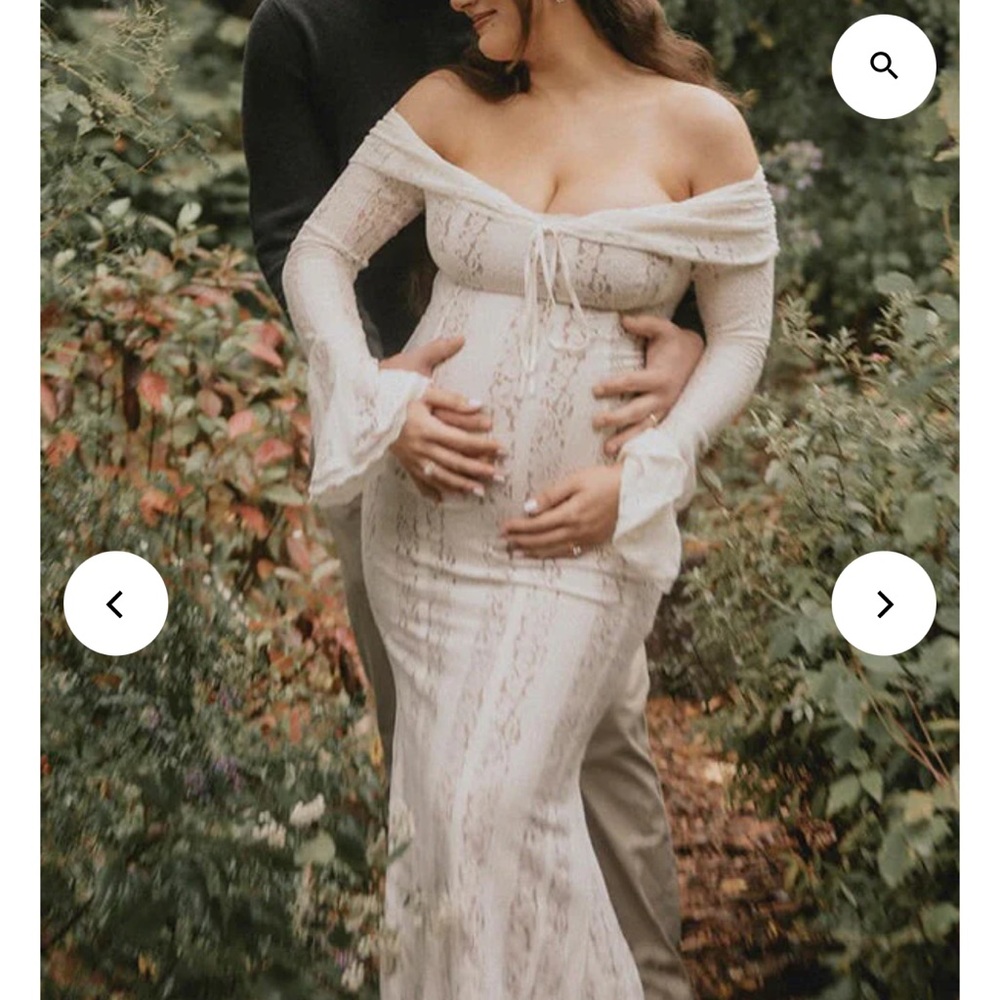 Momyknows white maternity lace dress